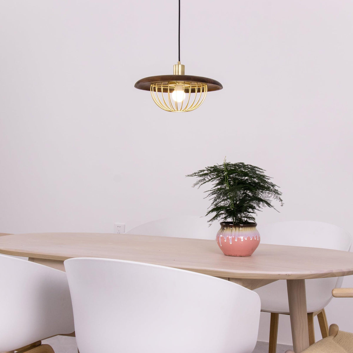 Rinoira lampada a sospensione in legno Retro vintage