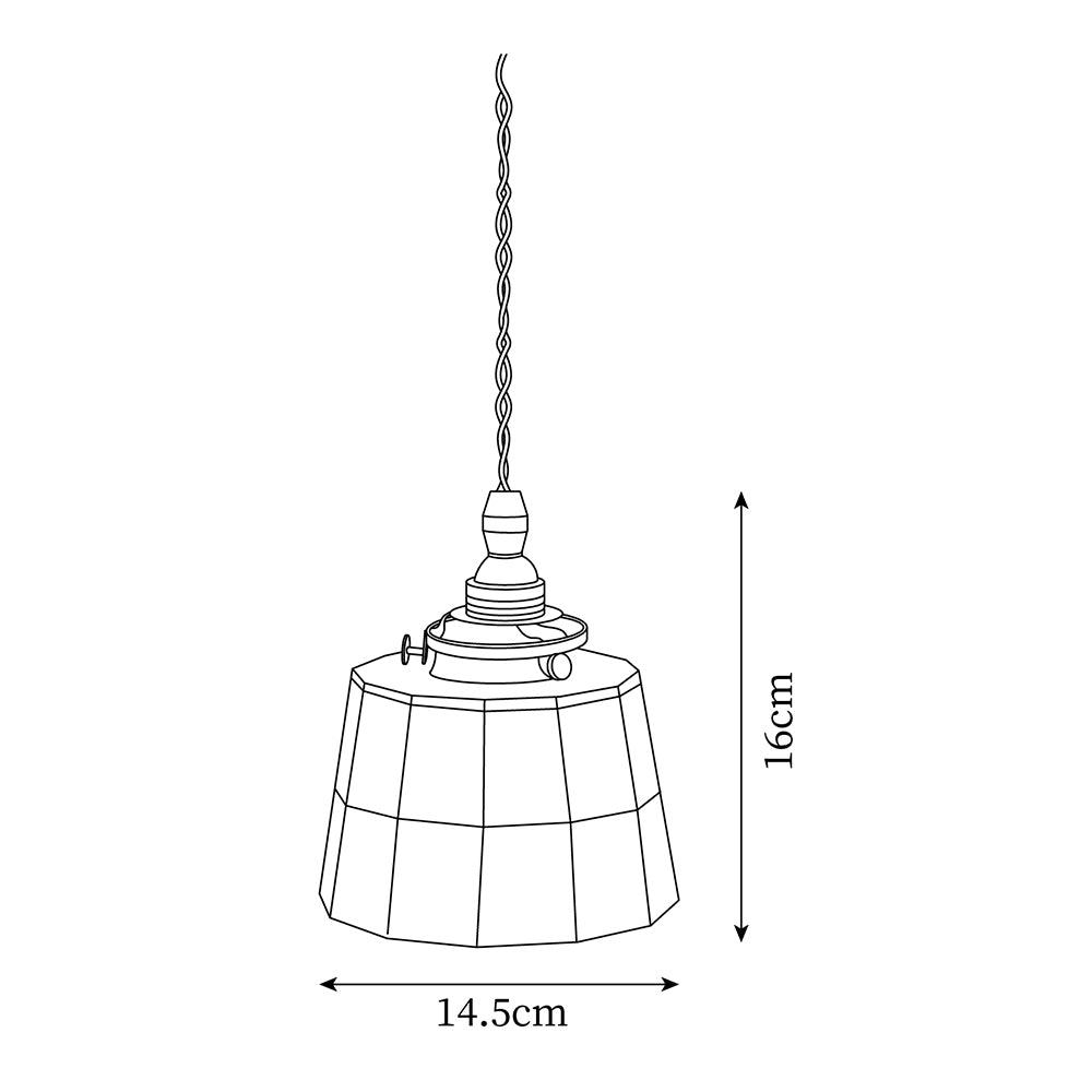 Lampada a sospensione in ottone con paralume in vetro colorato, motivo vintage e stile retrò