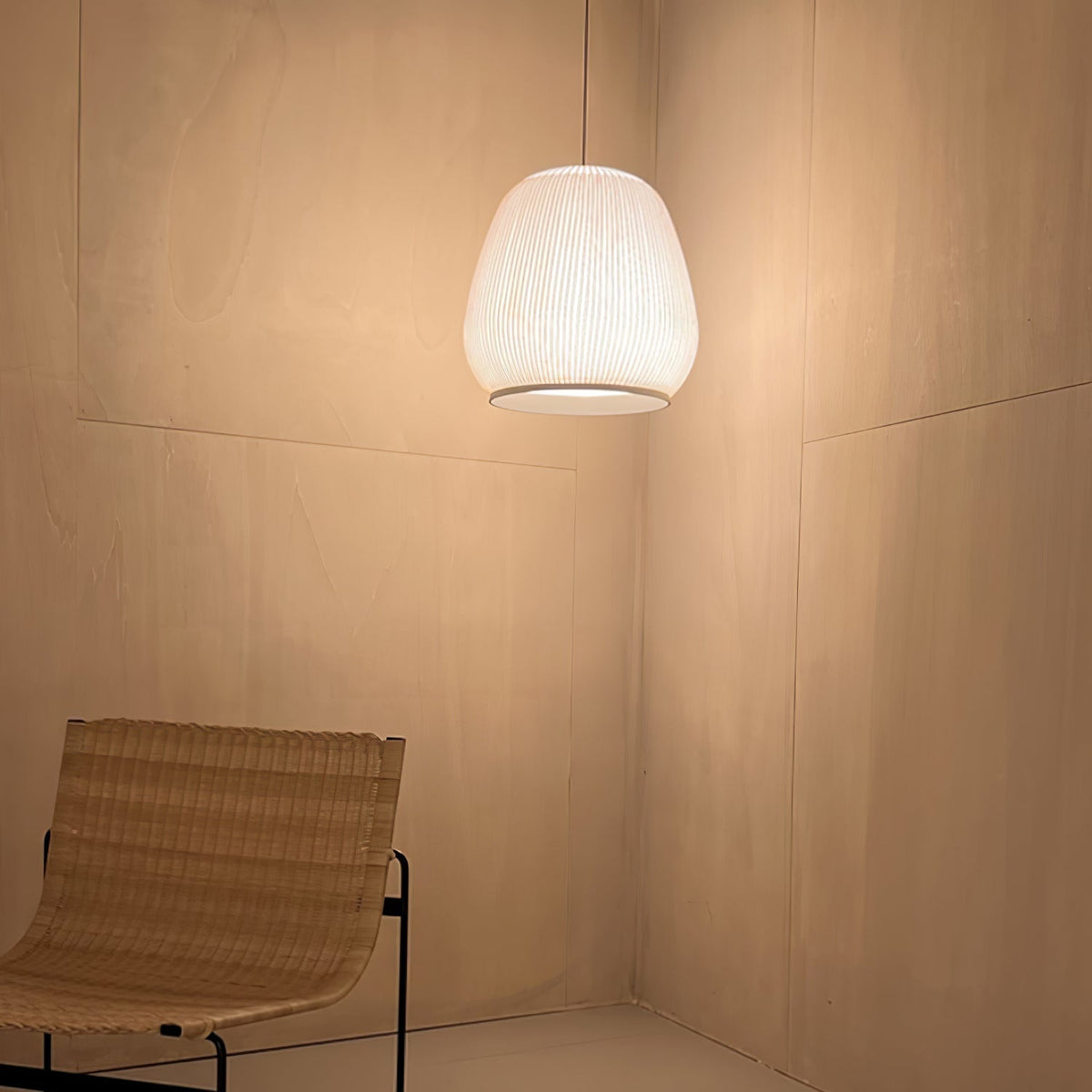 Lineiella lampada a sospensione in tessuto minimalista