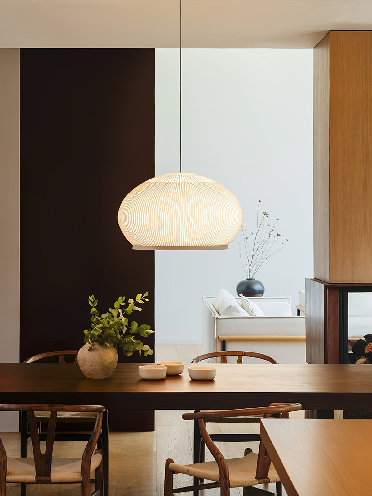 Lineiella lampada a sospensione in tessuto minimalista