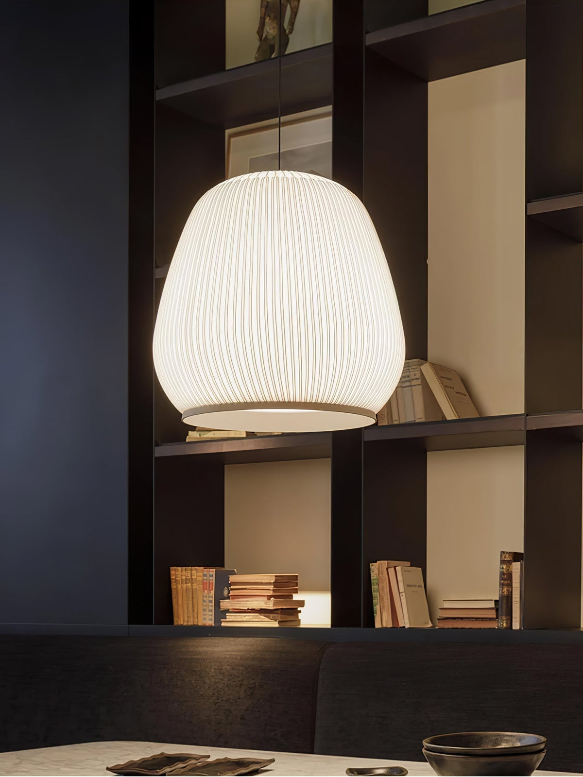 Lineiella lampada a sospensione in tessuto minimalista