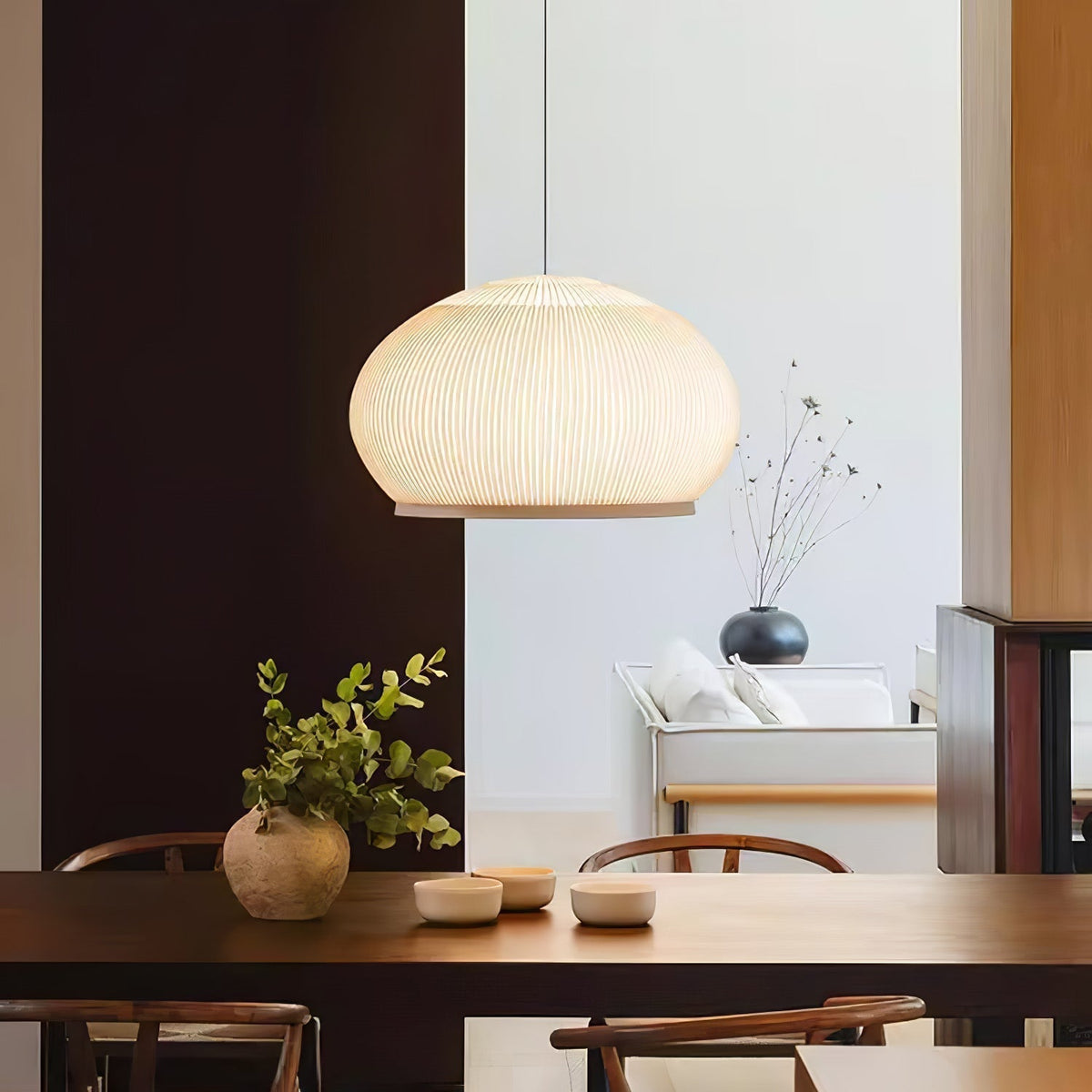 Lineiella lampada a sospensione in tessuto minimalista