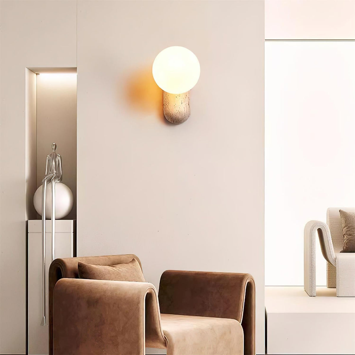 Tavelaria lampada da parete travertino Organic Serenity