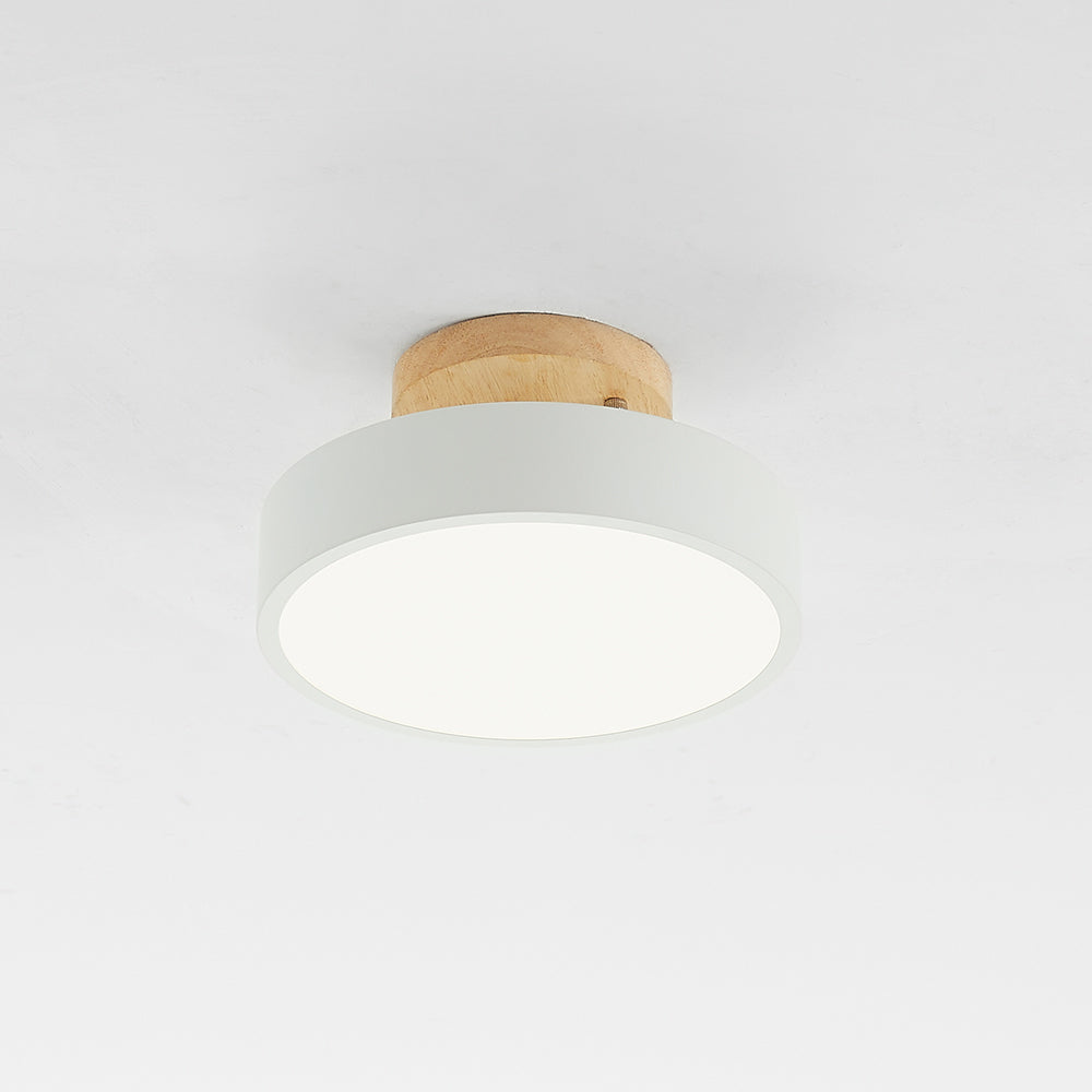 Arisha Moderne Design LED Plafoniere Ingresso Acrilico/Legno Rotonda Legno/Bianco/Rosa/Verde/Grigio