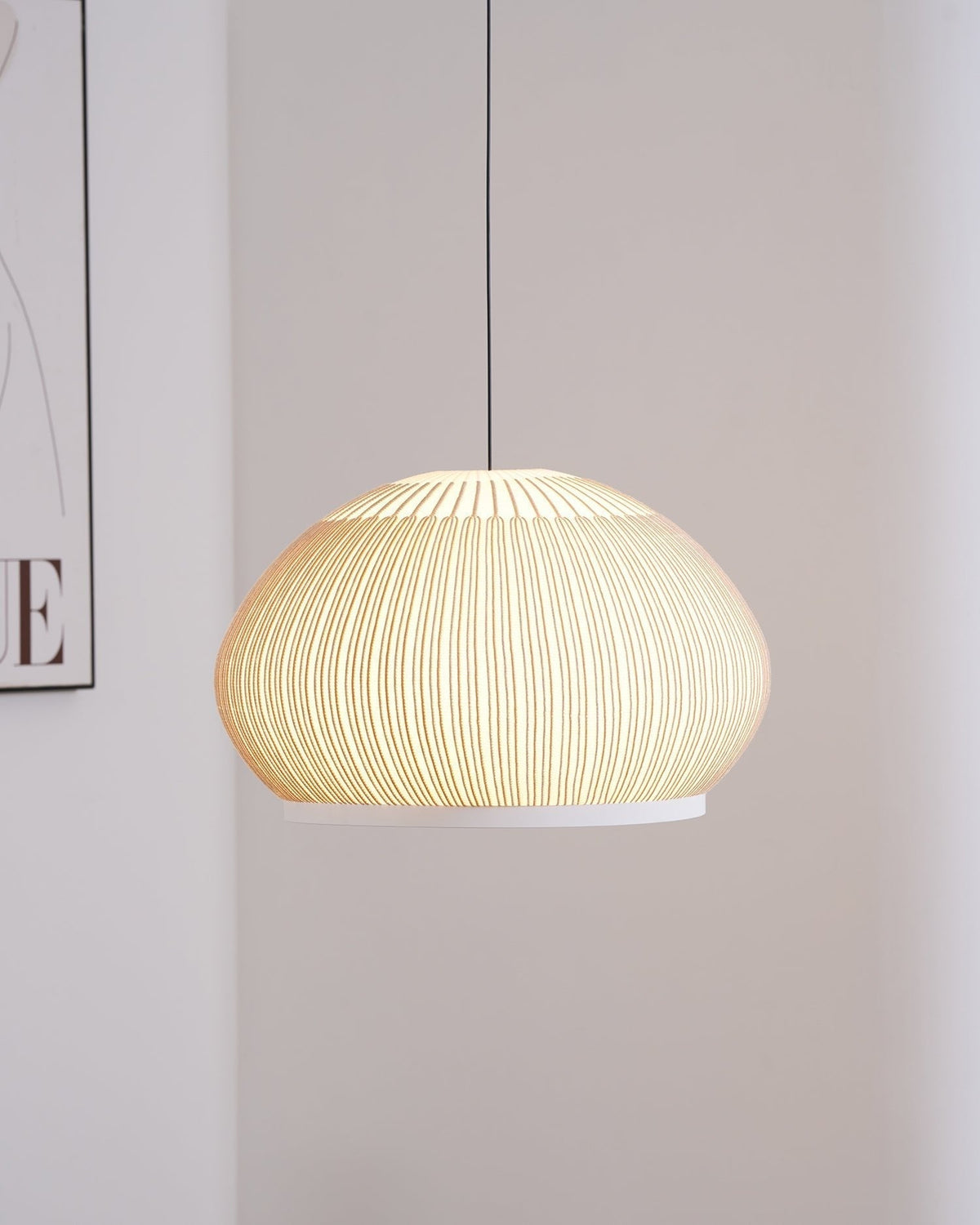 Lineiella lampada a sospensione in tessuto minimalista