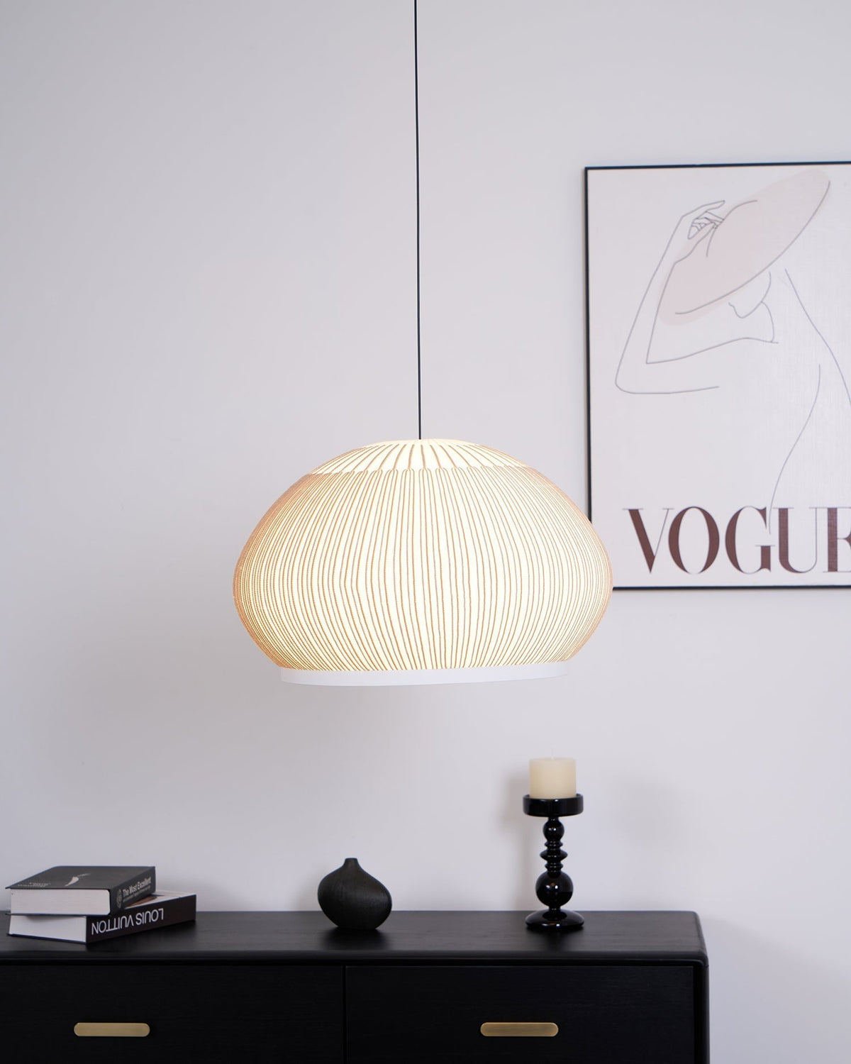 Lineiella lampada a sospensione in tessuto minimalista