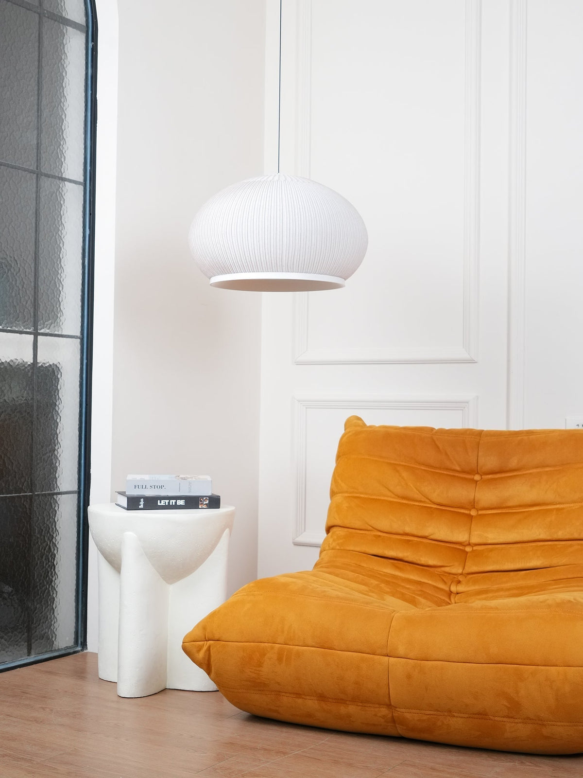Lineiella lampada a sospensione in tessuto minimalista