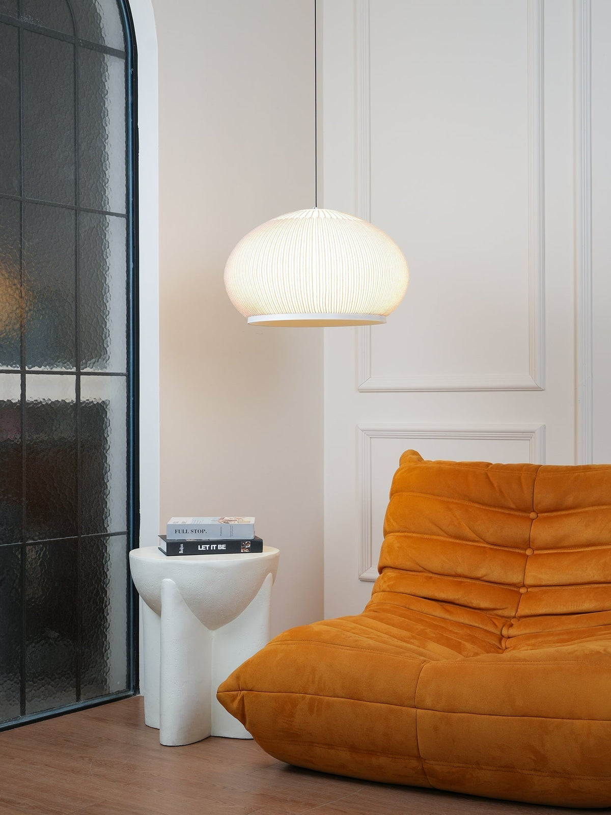 Lineiella lampada a sospensione in tessuto minimalista