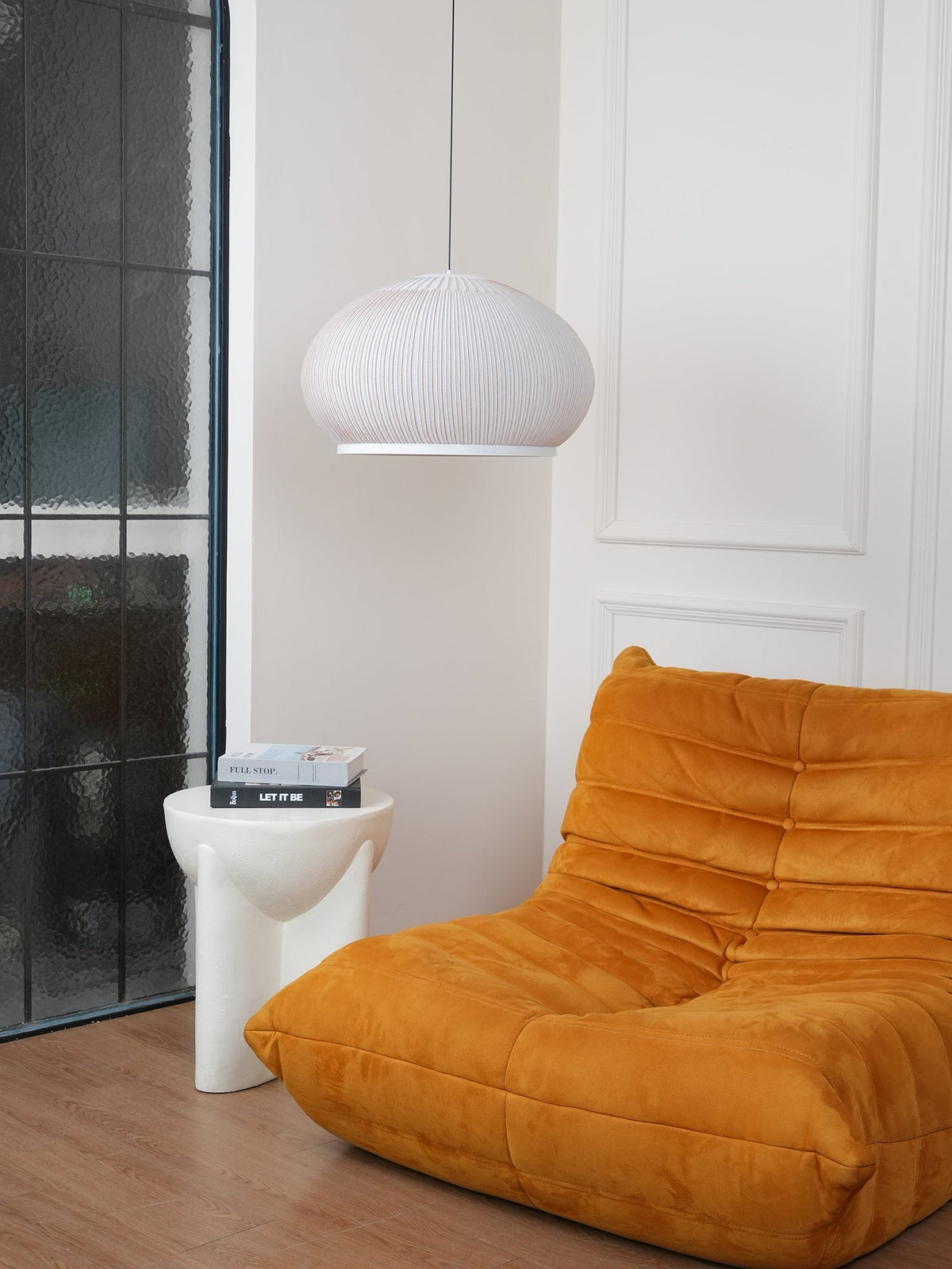 Lineiella lampada a sospensione in tessuto minimalista
