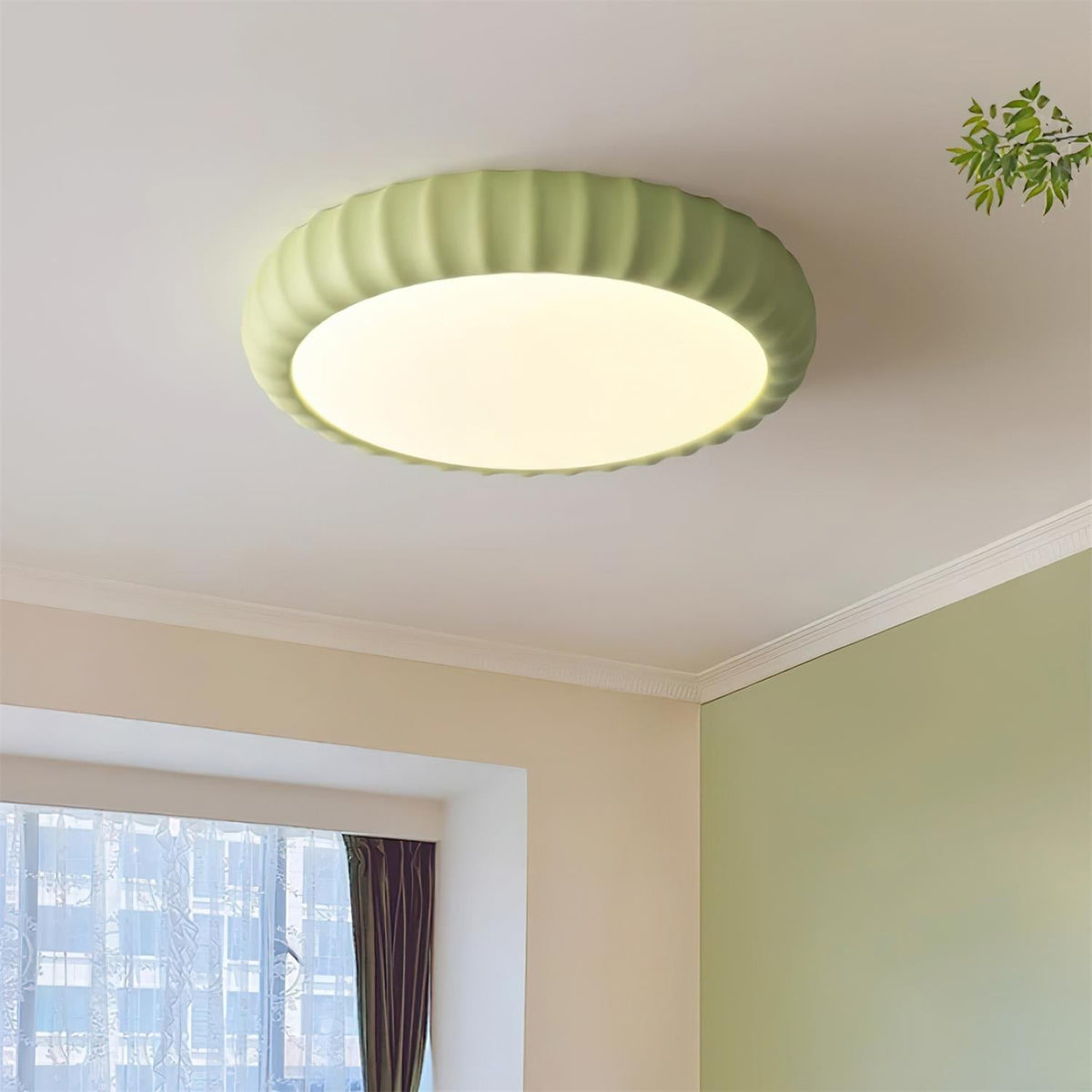 Lampada da soffitto in resina verde minimalista moderna