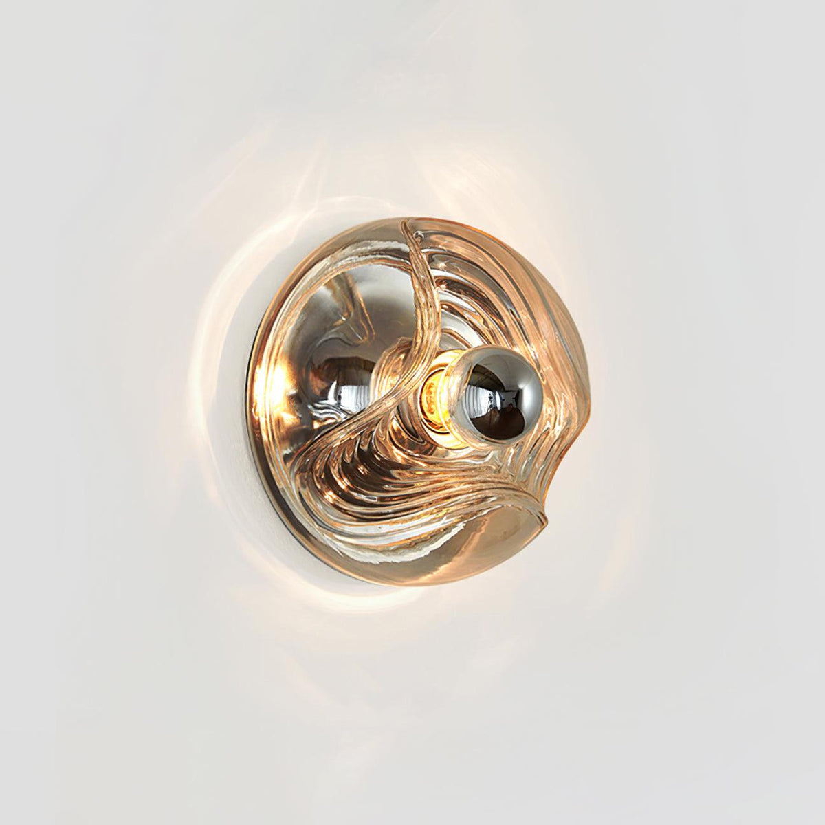 Lampada da parete Swirl Texture Clear ambra Fumé Grigio moderno