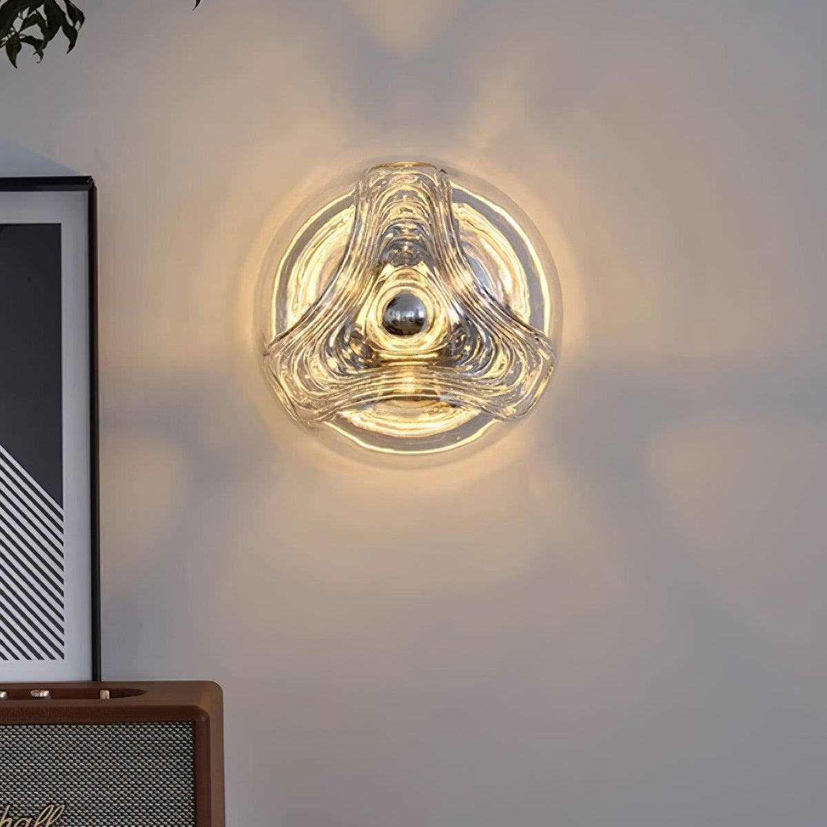 Lampada da parete Swirl Texture Clear ambra Fumé Grigio moderno