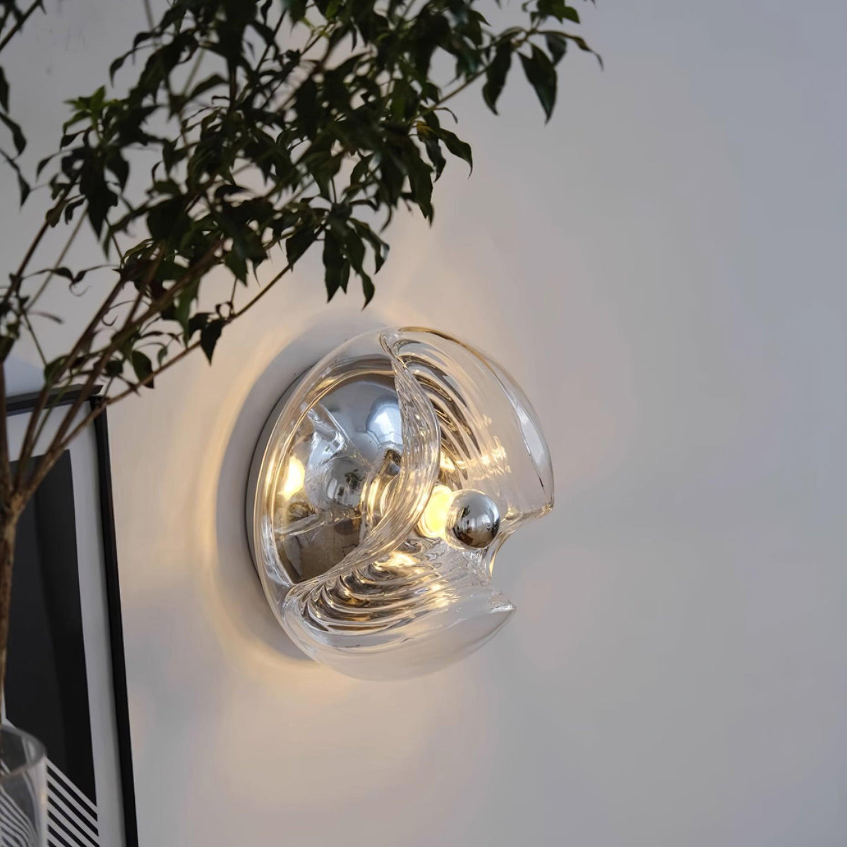 Lampada da parete Swirl Texture Clear ambra Fumé Grigio moderno