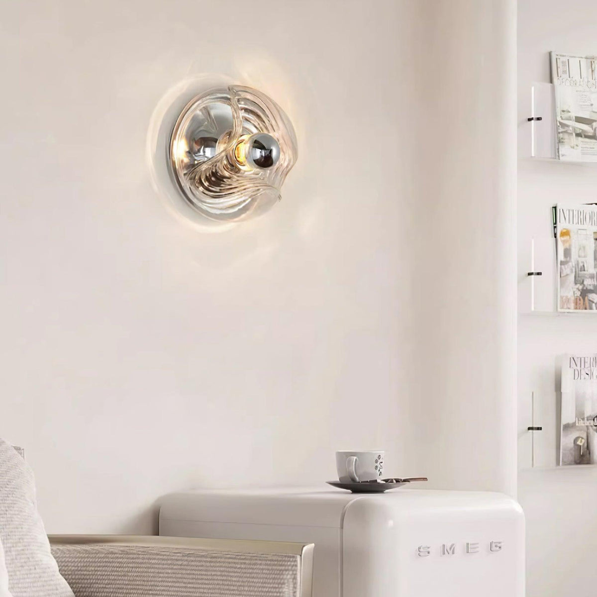 Lampada da parete Swirl Texture Clear ambra Fumé Grigio moderno
