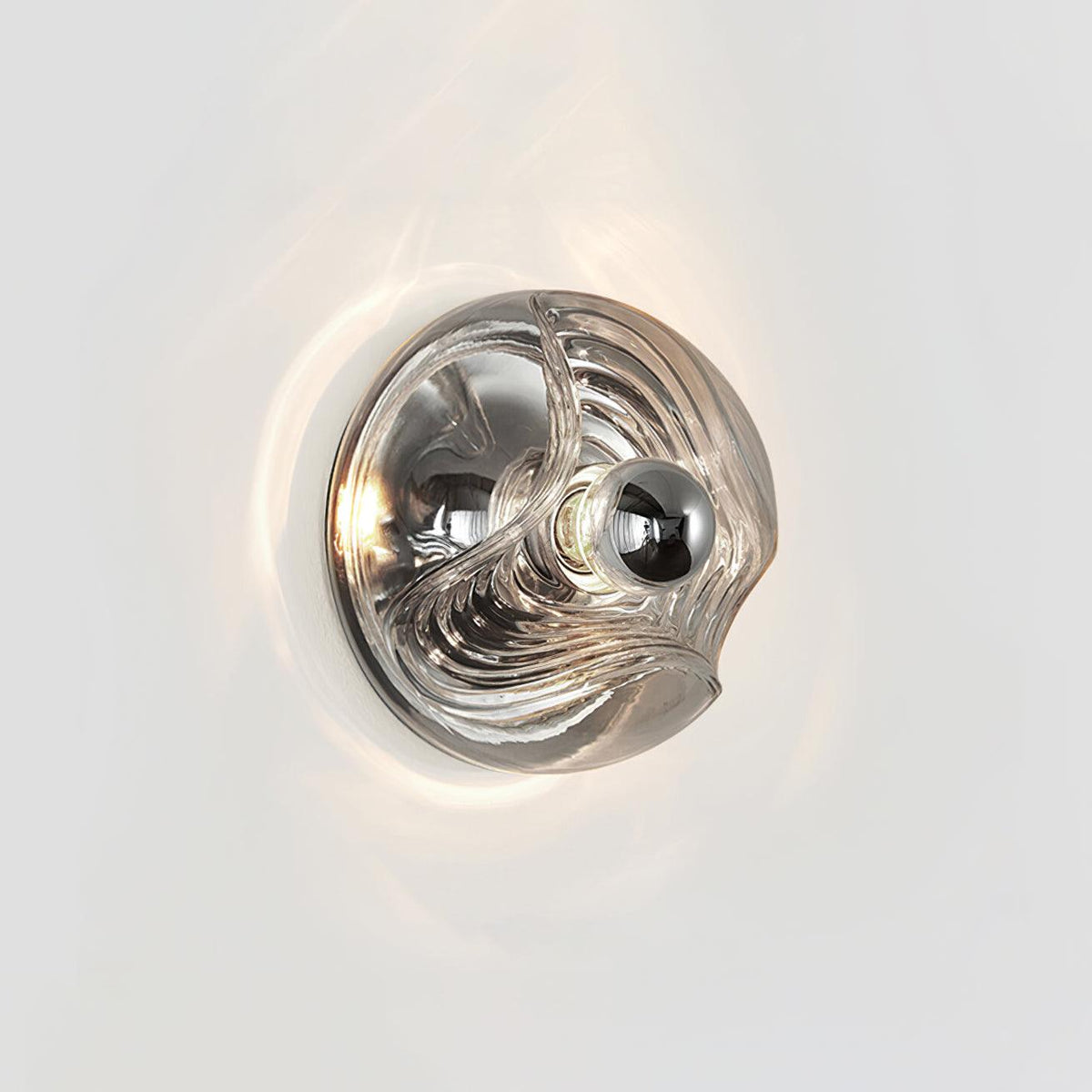 Lampada da parete Swirl Texture Clear ambra Fumé Grigio moderno