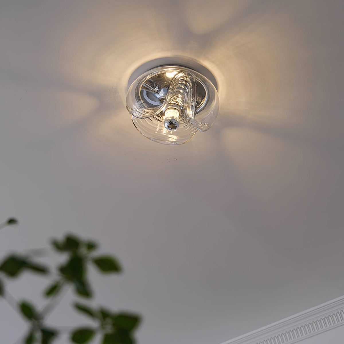 Lampada da parete Swirl Texture Clear ambra Fumé Grigio moderno