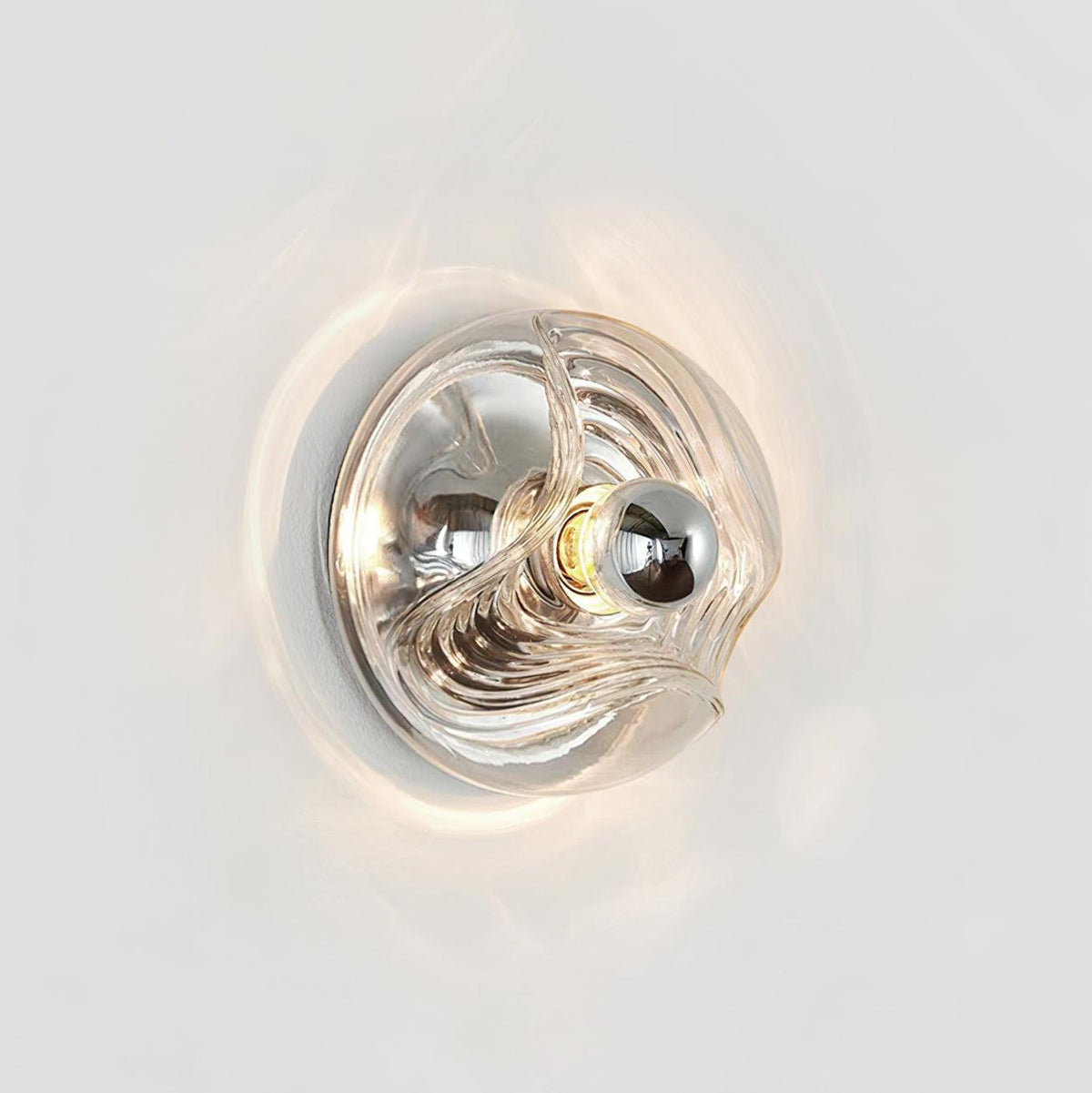 Lampada da parete Swirl Texture Clear ambra Fumé Grigio moderno