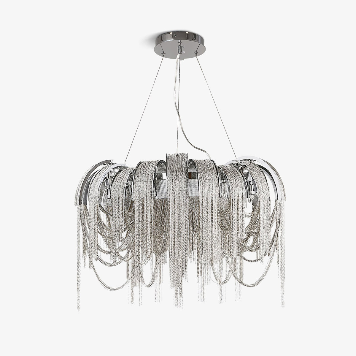 Tarien lampadario a Catene Stratificate in Nichel lusso