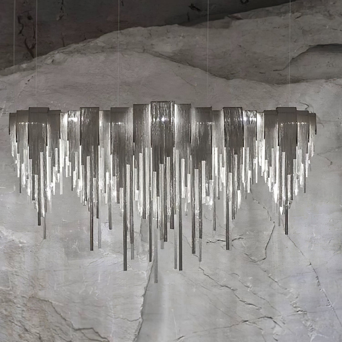 Tarien lampadario a Catene Stratificate in Nichel lusso