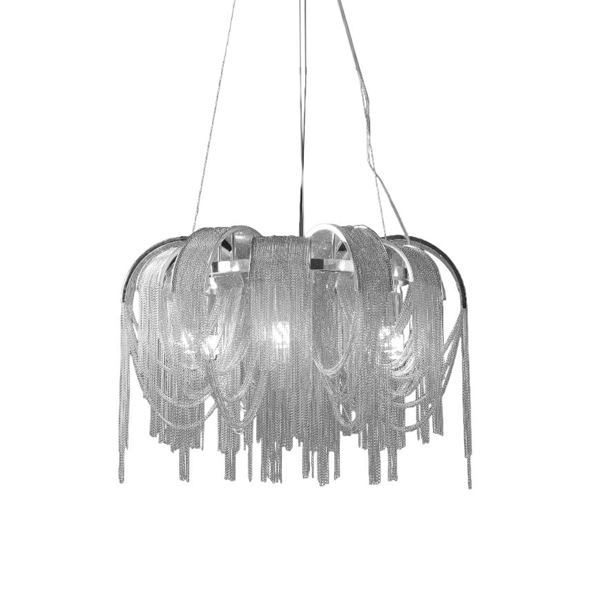 Tarien lampadario a Catene Stratificate in Nichel lusso