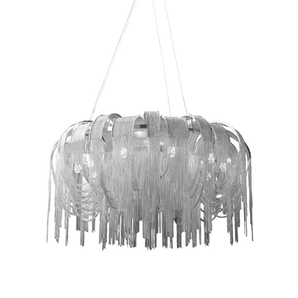 Tarien lampadario a Catene Stratificate in Nichel lusso
