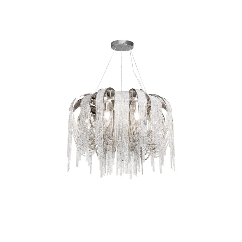 Tarien lampadario a Catene Stratificate in Nichel lusso