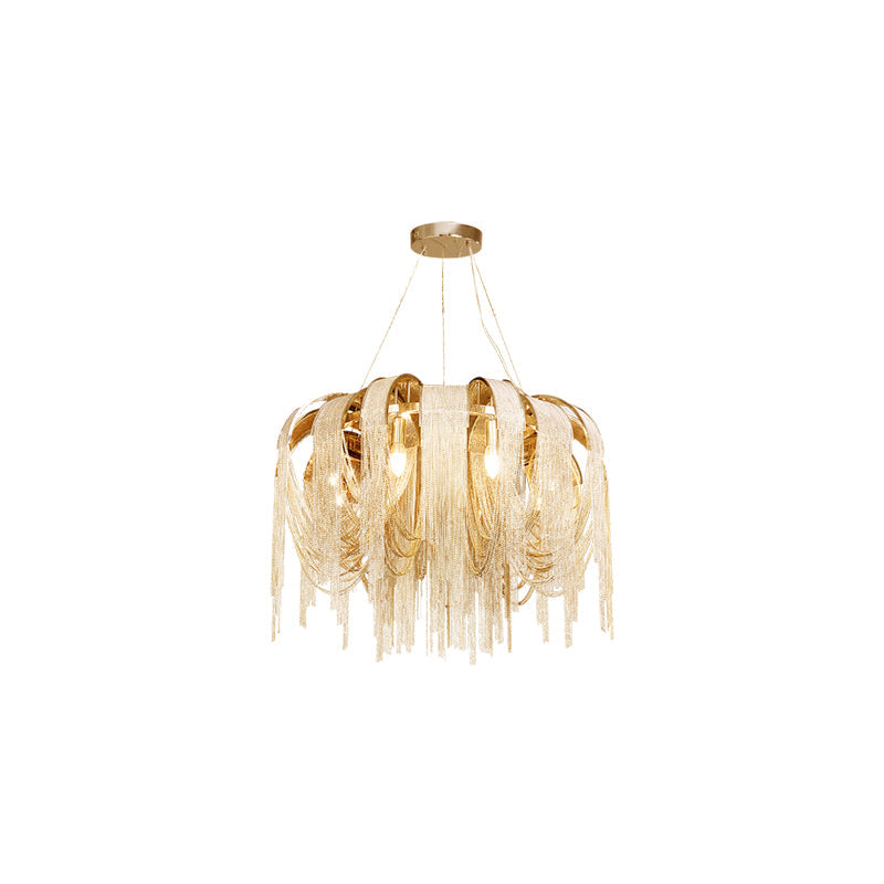 Tarien lampadario a Catene Stratificate in Nichel lusso