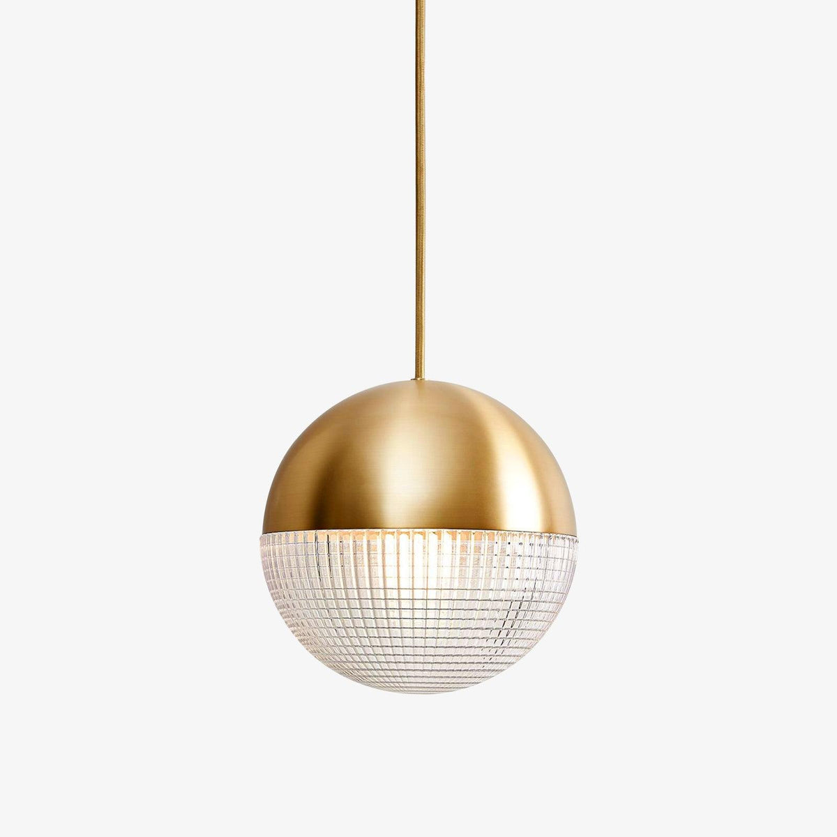 Kevelo lampada a sospensione ottone vetro moderna