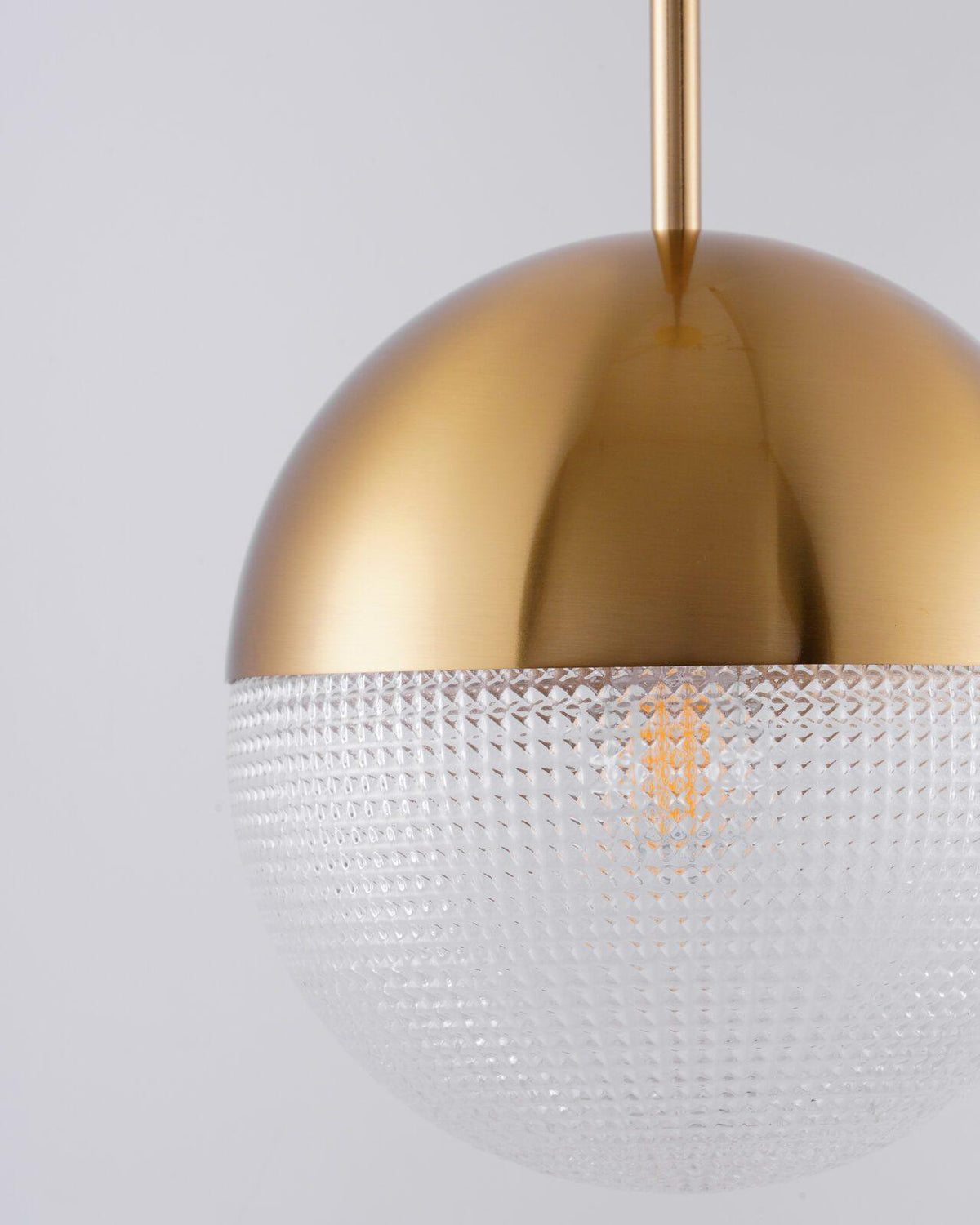 Kevelo lampada a sospensione ottone vetro moderna