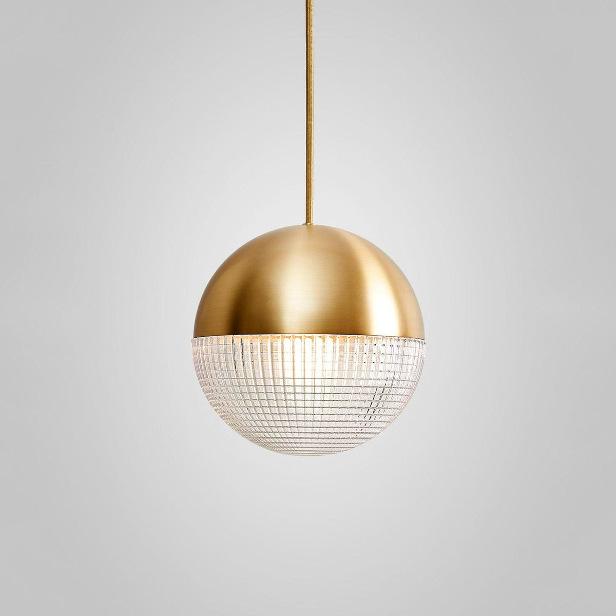 Kevelo lampada a sospensione ottone vetro moderna