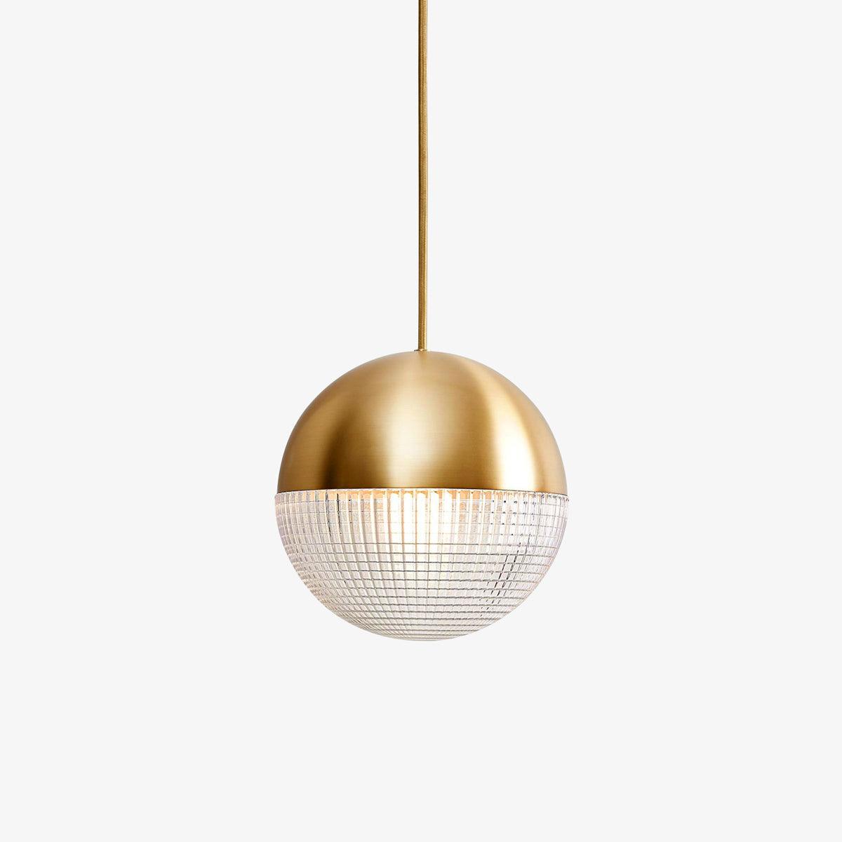 Kevelo lampada a sospensione ottone vetro moderna