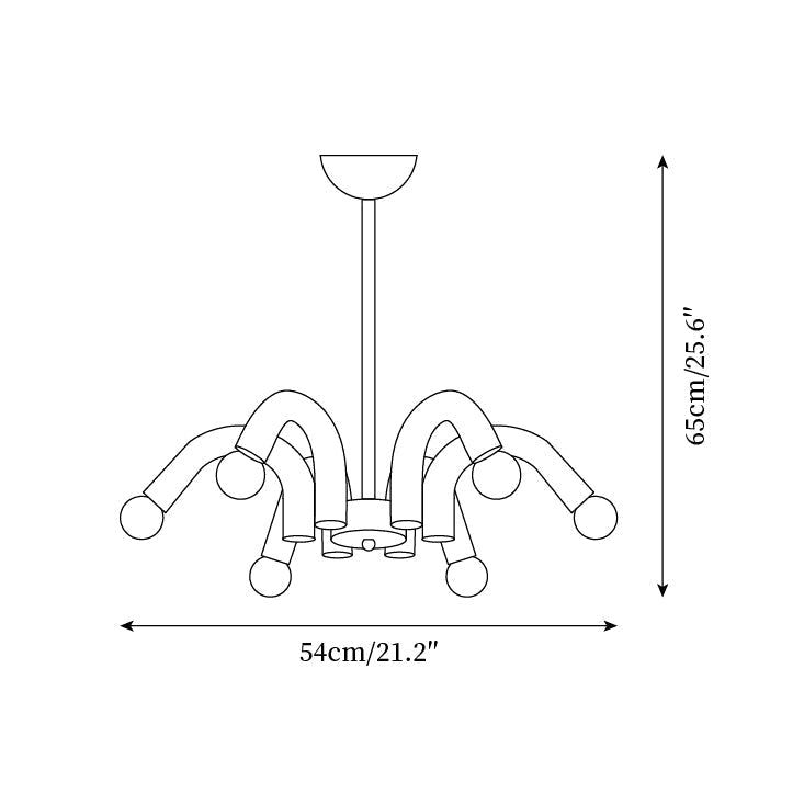 Fivelle lampadario moderno Beige a Bracci Multipli color crema