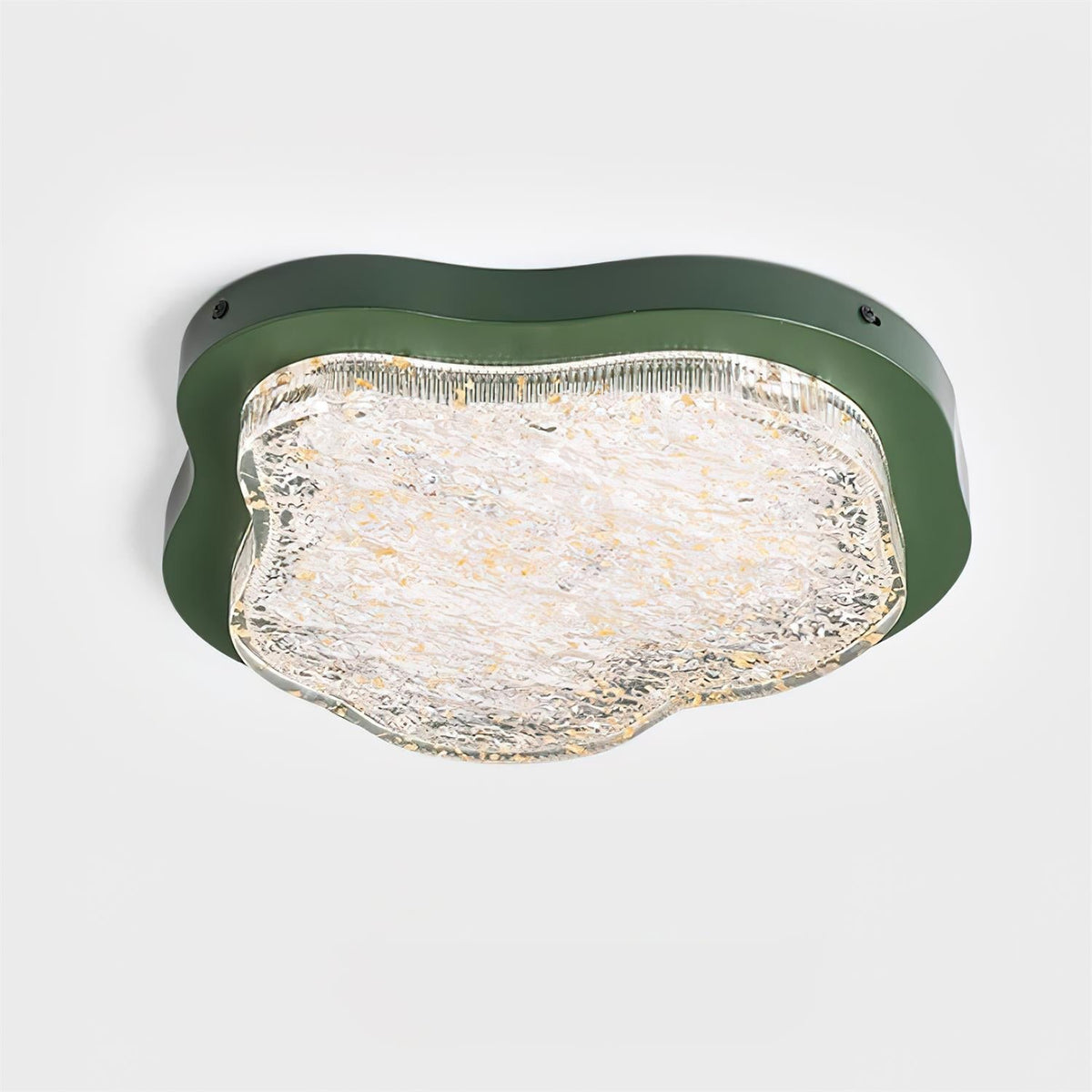 Lampada da soffitto irregolare in resina con foglia d'oro moderna artistica verde