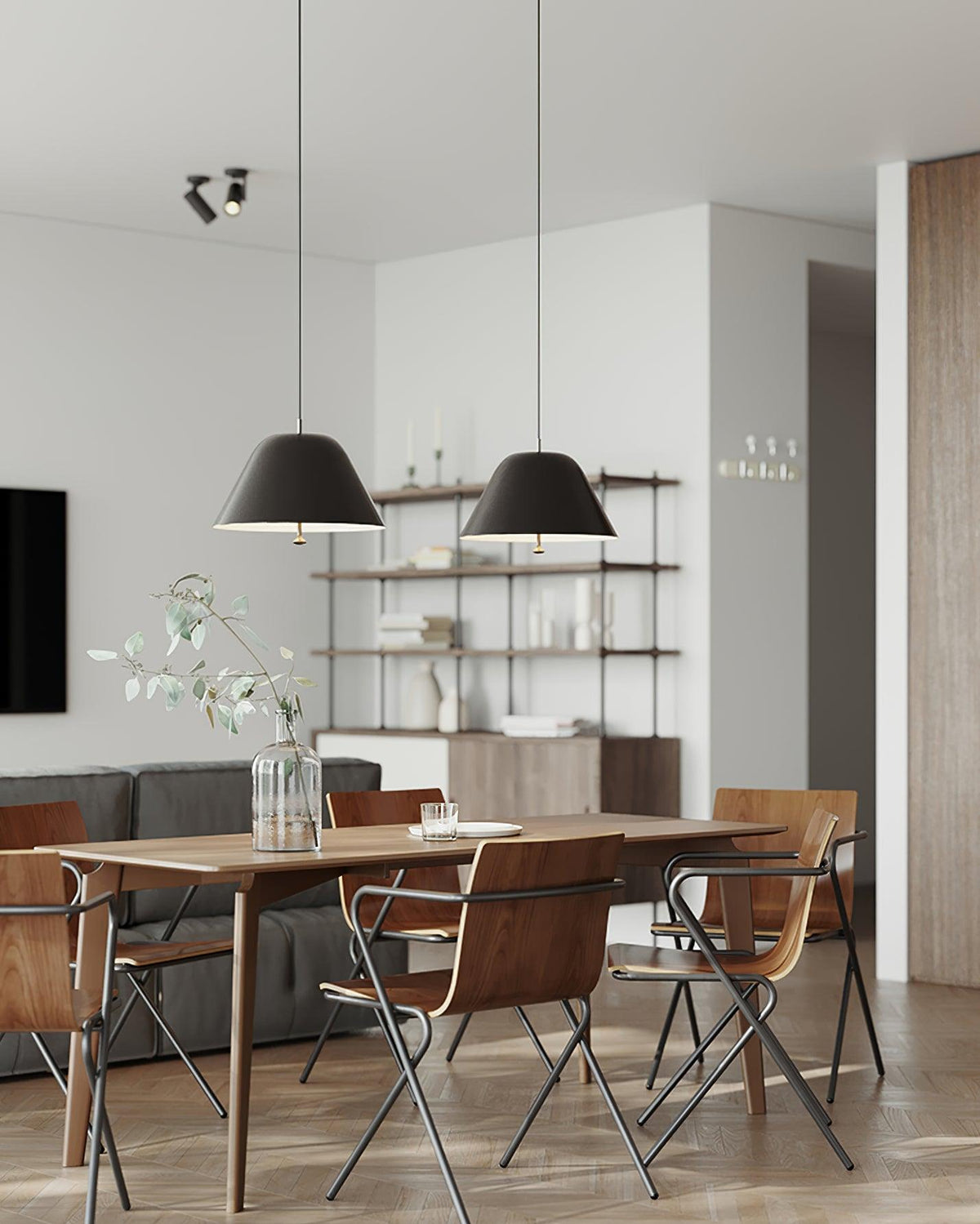 Lampada a sospensione moderna in metallo, paralume verde e bianco minimalista