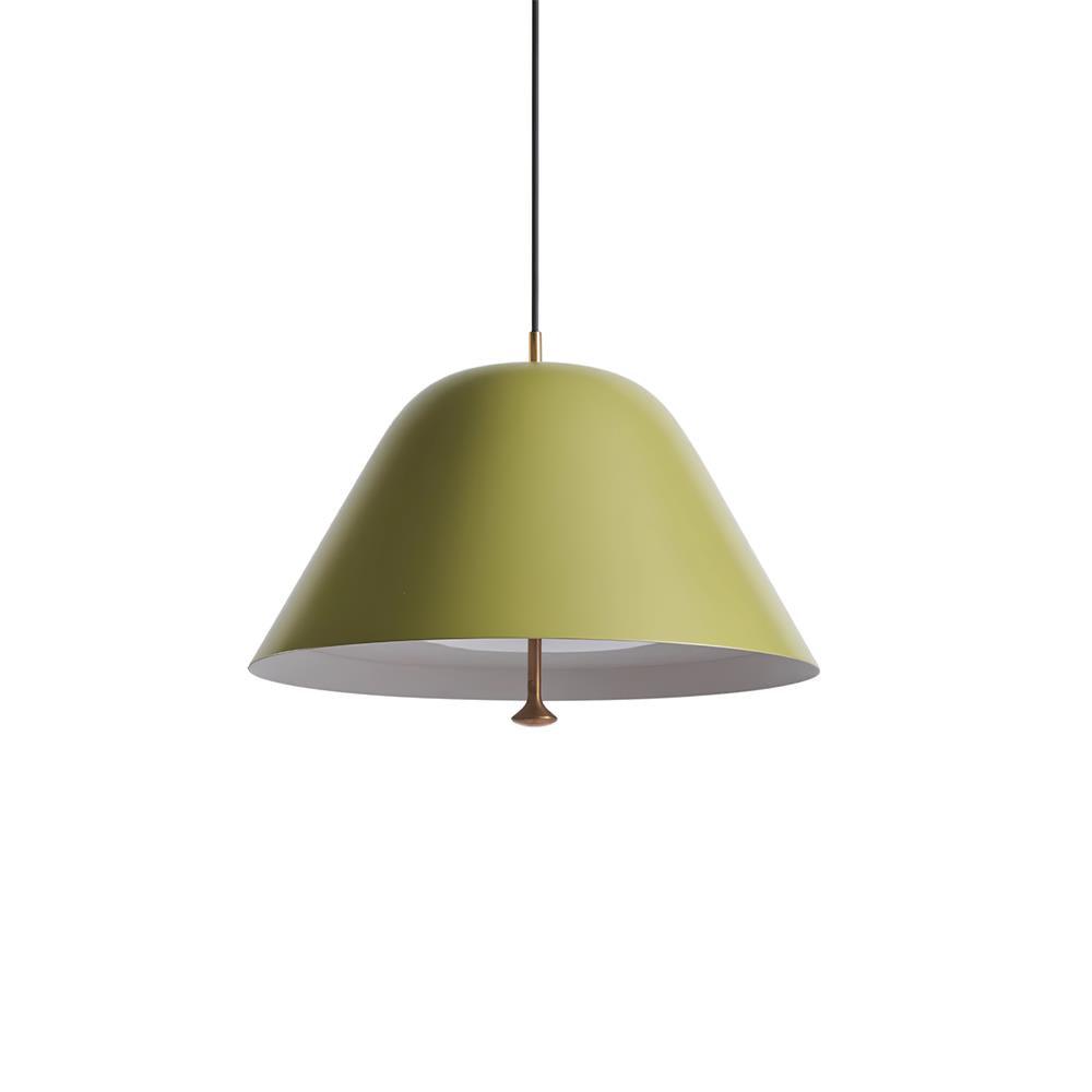 Lampada a sospensione moderna in metallo, paralume verde e bianco minimalista