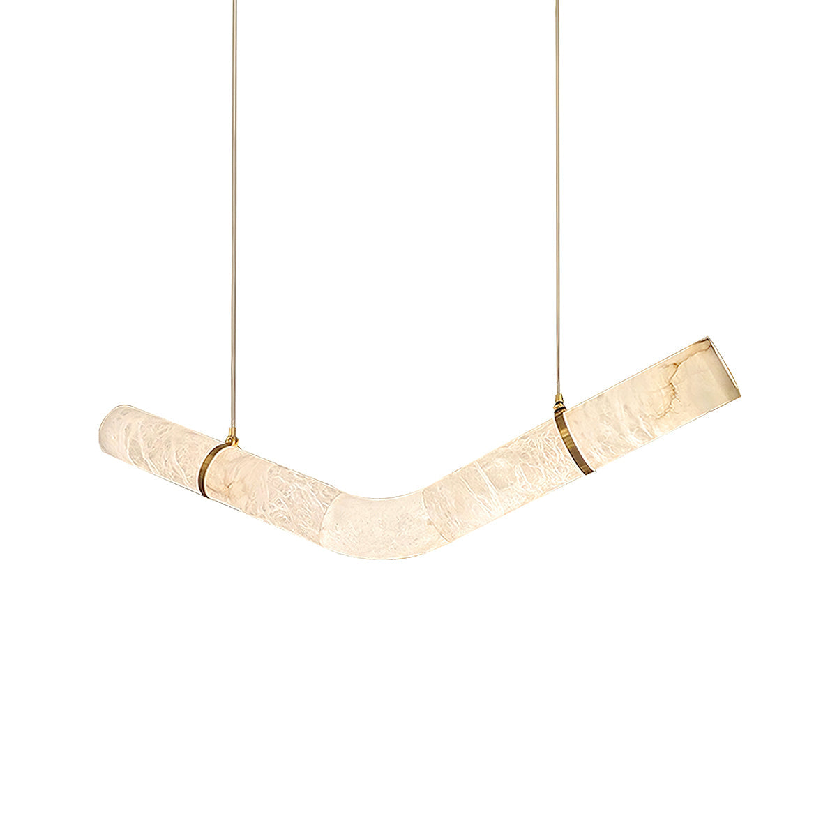 Liberty lampadario a striscia con silhouette curva in alabastro