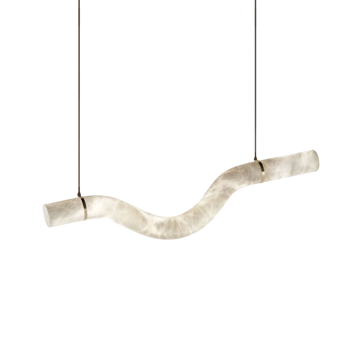 Liberty lampadario a striscia con silhouette curva in alabastro