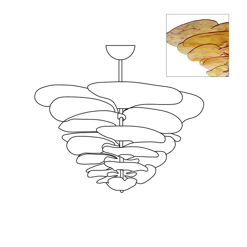 Crivs lampadario Oro vetro Murano petali lusso
