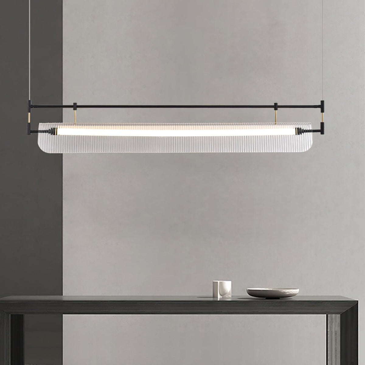 Meldo lampadario lineare Striscia Acrilico Lungo