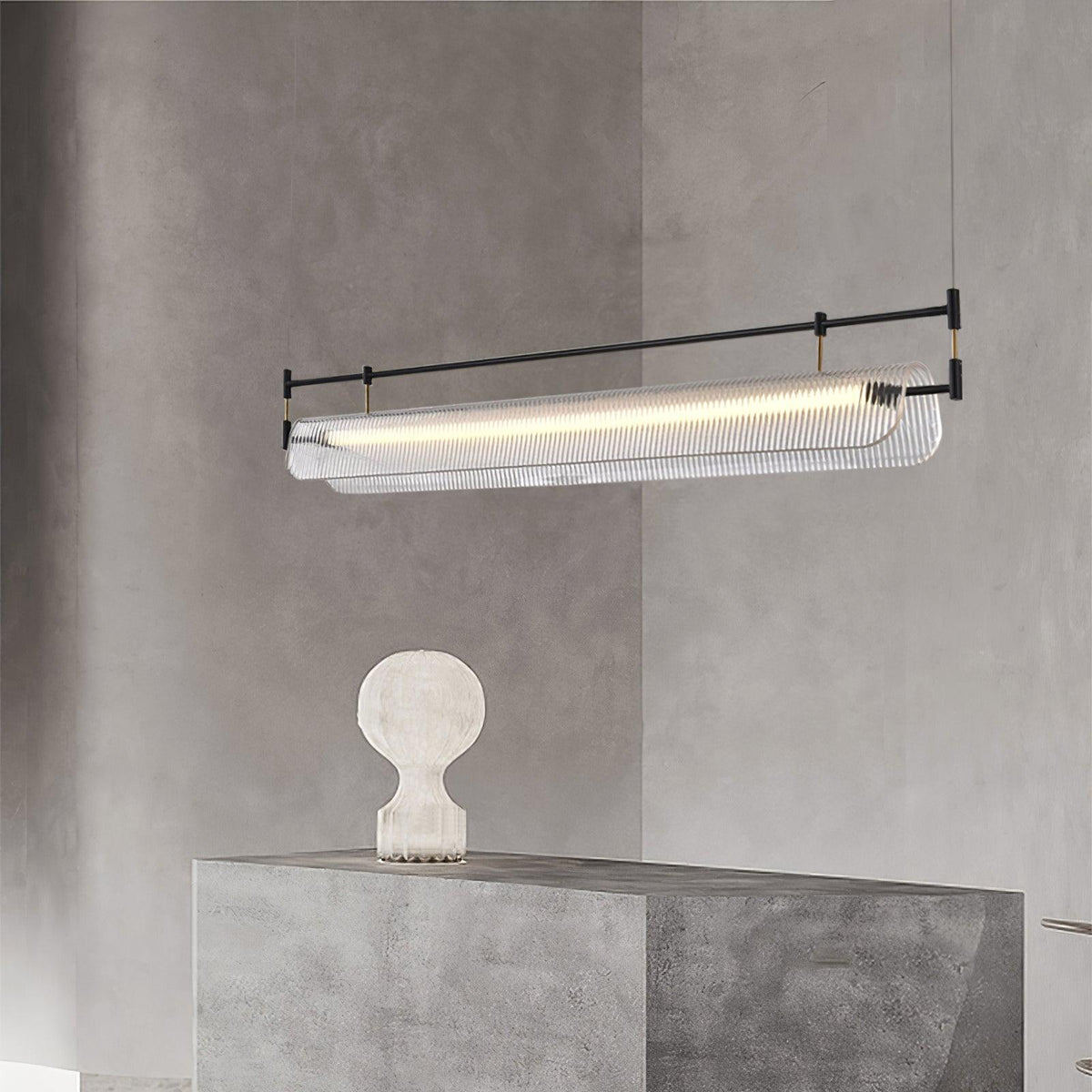 Meldo lampadario lineare Striscia Acrilico Lungo
