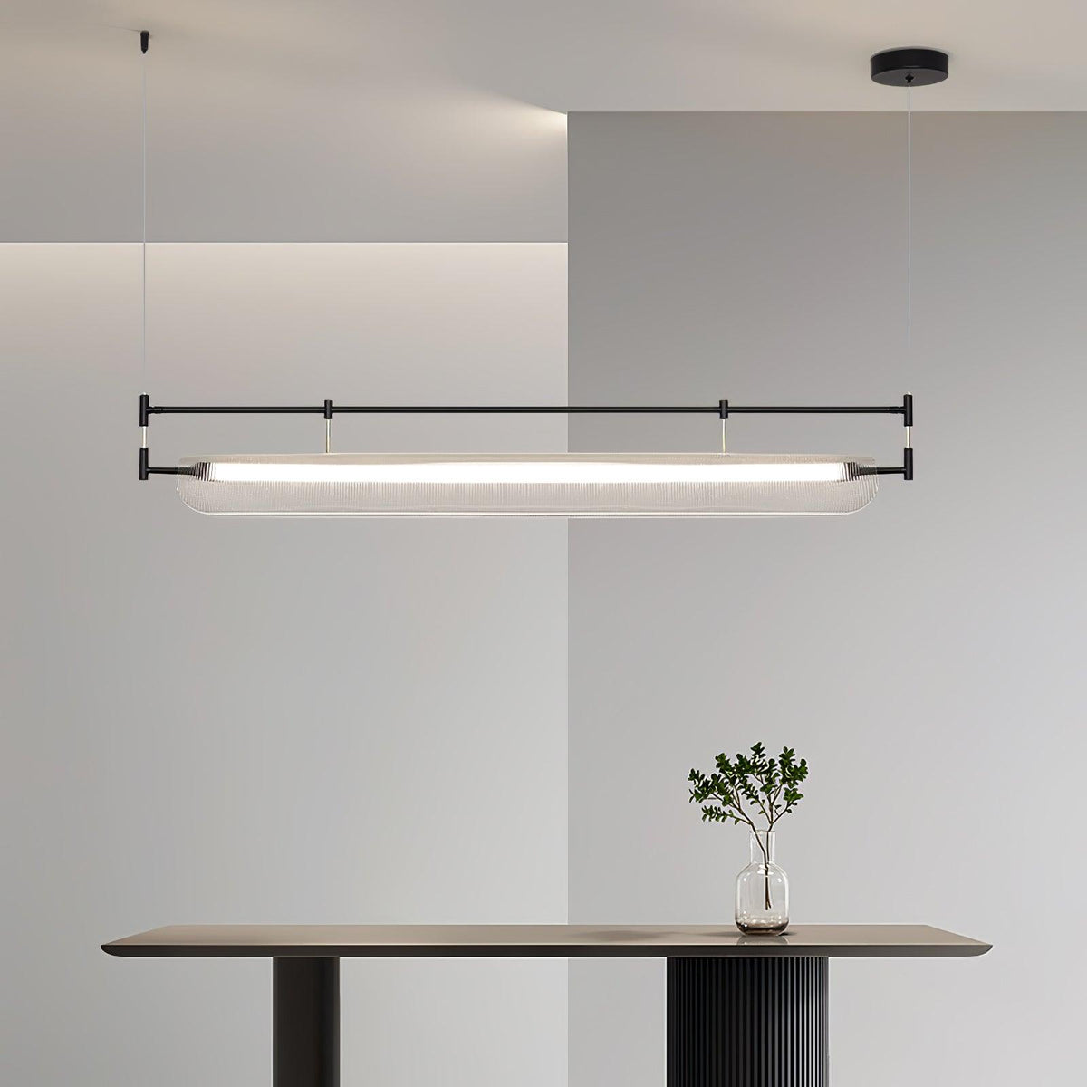 Meldo lampadario lineare Striscia Acrilico Lungo