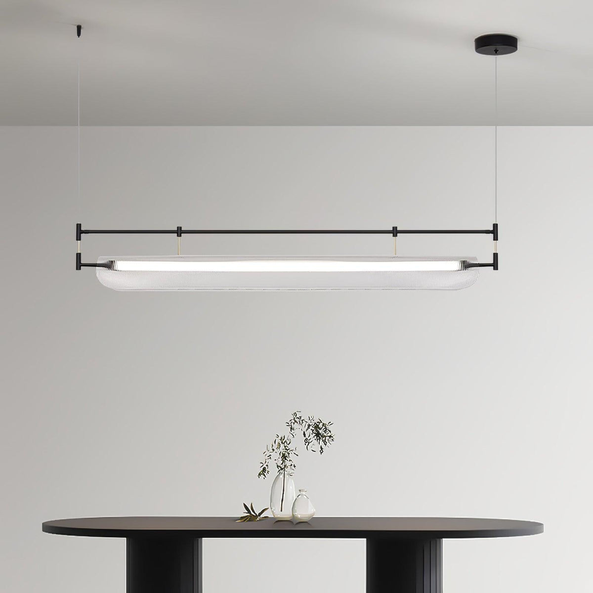 Meldo lampadario lineare Striscia Acrilico Lungo
