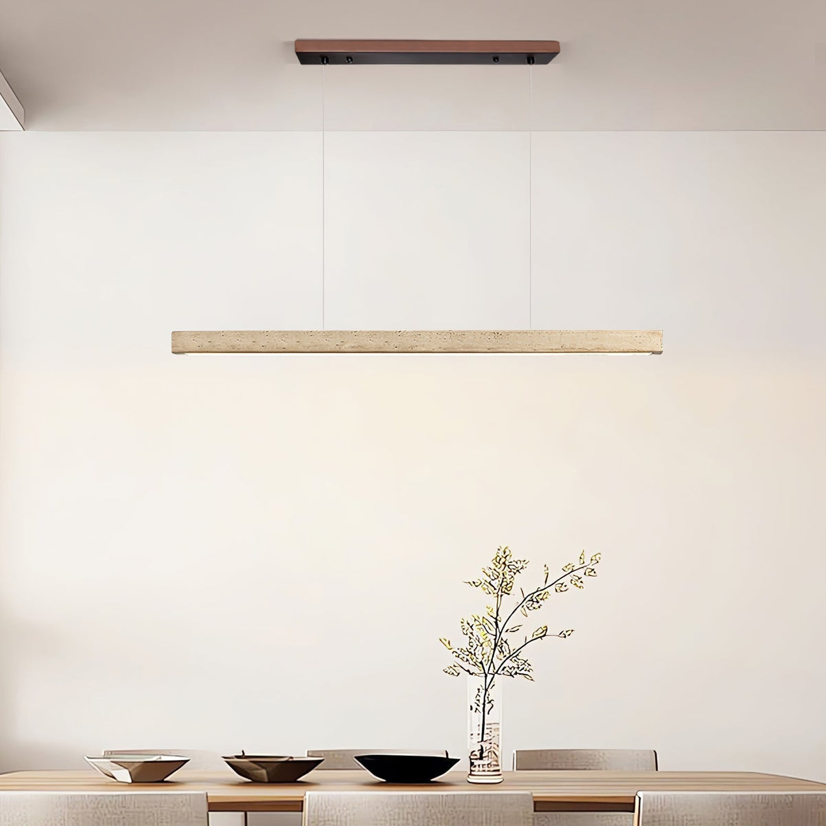 Imiror Lampada a Sospensione Lineare Minimalista Travertino - Relic Pieces