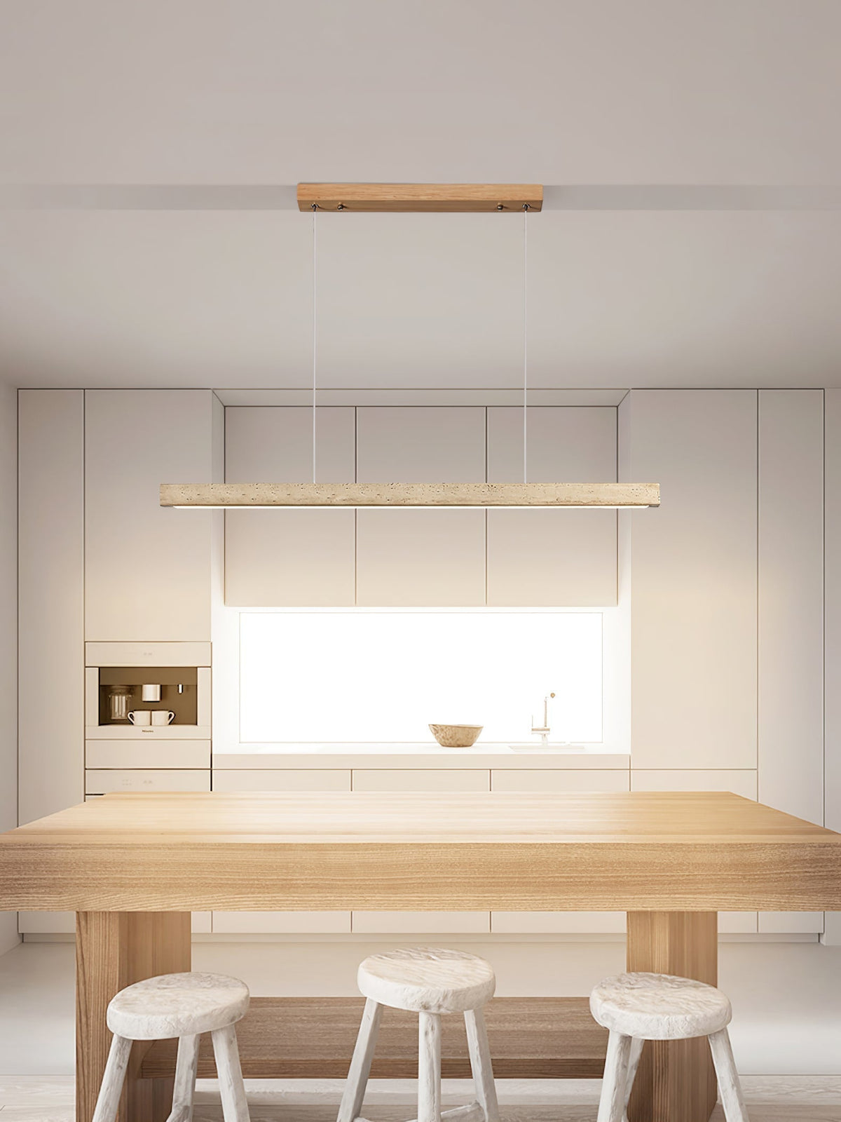 Imiror Lampada a Sospensione Lineare Minimalista Travertino - Relic Pieces