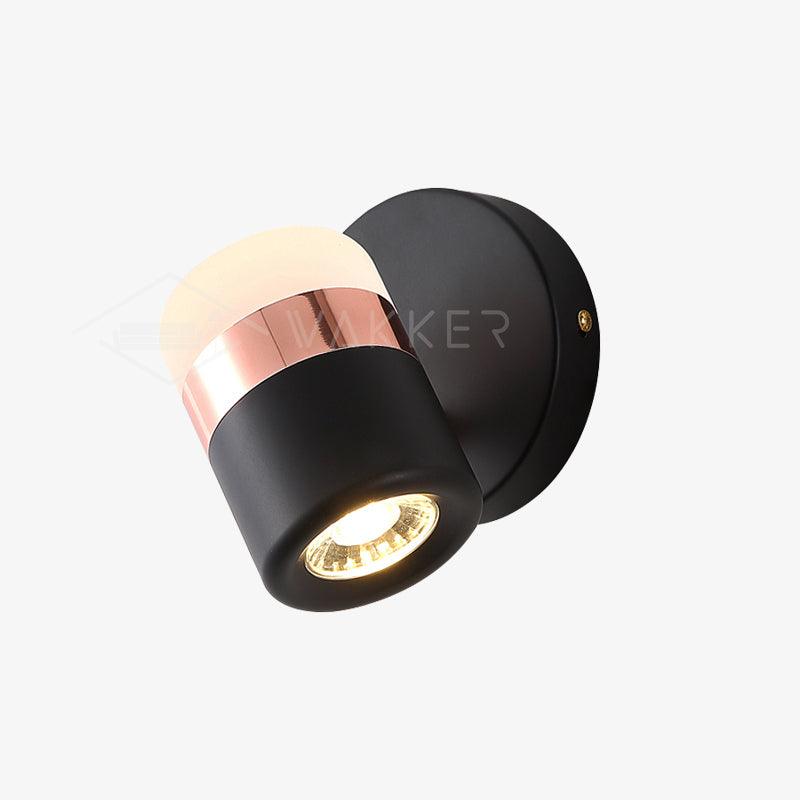 Liorinora lampada da parete in vetro nero con Cavo Regolabile