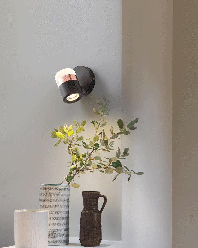 Liorinora lampada da parete in vetro nero con Cavo Regolabile