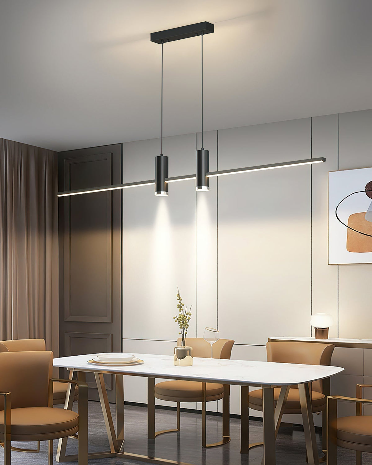 Auroaine lampada a sospensione Oro minimalista lineare per sala da pranzo