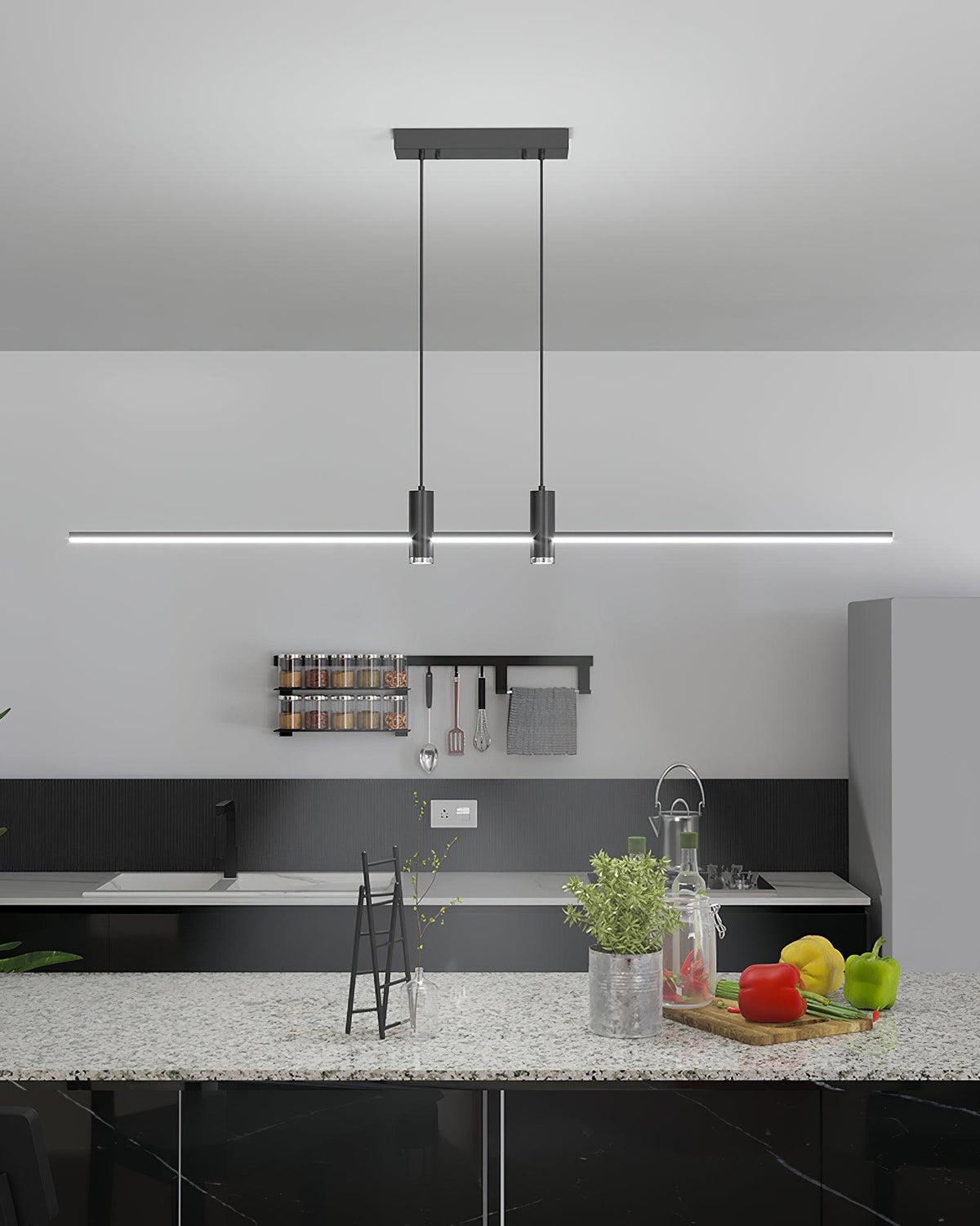 Auroaine lampada a sospensione Oro minimalista lineare per sala da pranzo