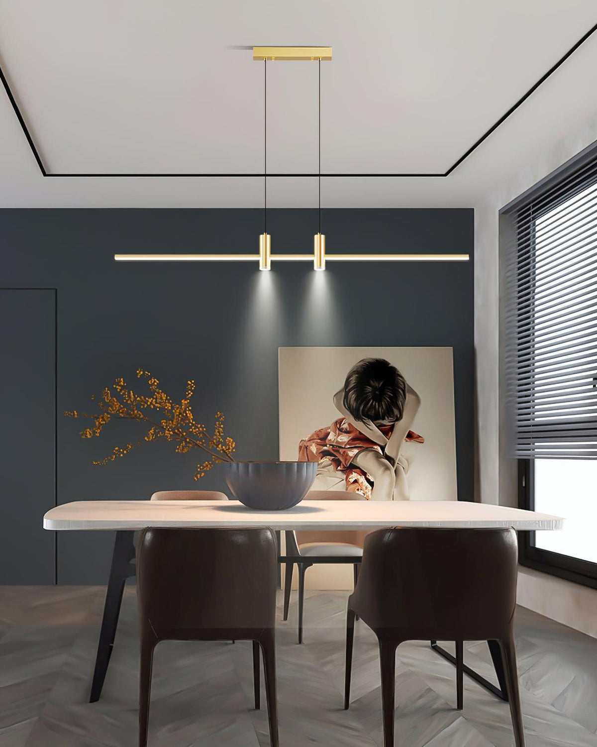 Auroaine lampada a sospensione Oro minimalista lineare per sala da pranzo