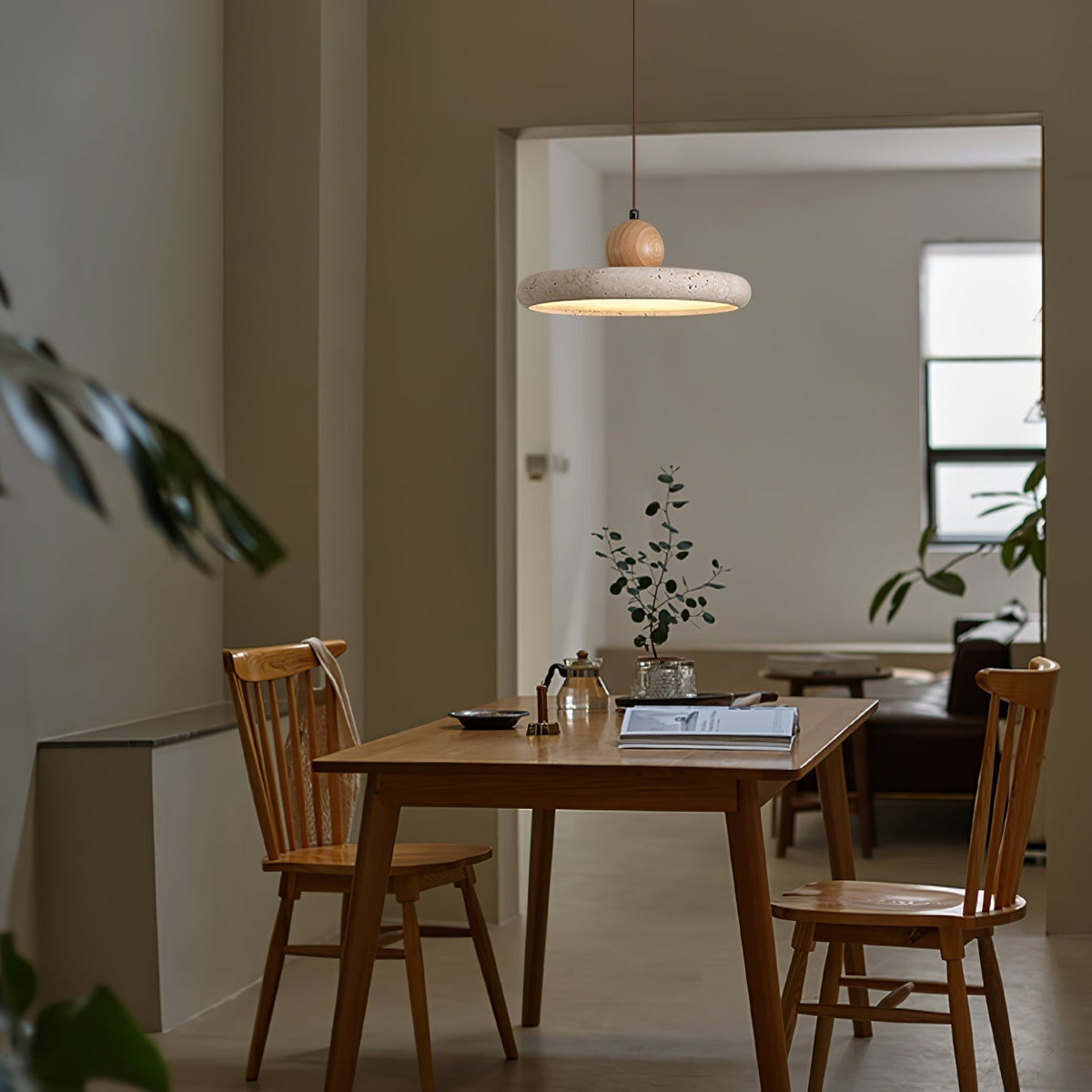 Opalyn lampada a sospensione minimalista in travertino